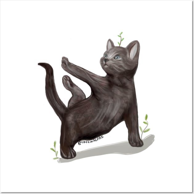 Yoga Cat Wall Art by caffeineandpeace